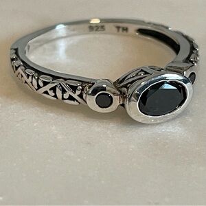 Silpada 925 Sterling Silver Black Zircon Stackable Ring Size 8